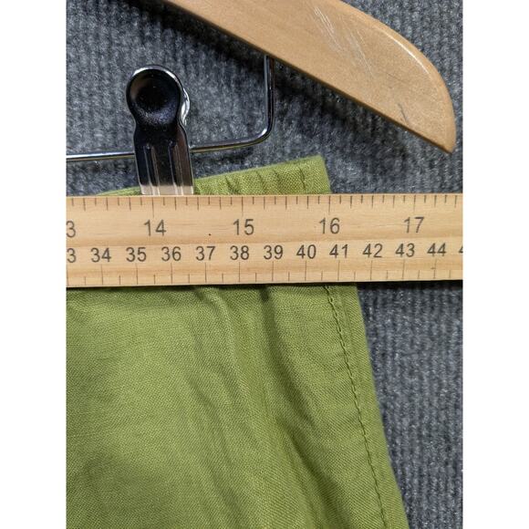 J Jill Linen Skirt Womens 10 Midi Green Twirl Indie Prep Boho Eclectic Casual - Picture 6 of 11